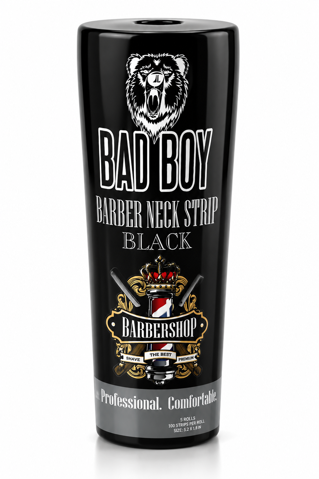 Bad Boy Barber Neck Strip Black – Halskrausen 5 Rollen (500 Streifen)
